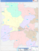 Parker County, TX Digital Map Color Cast Style