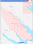 Pasquotank County, NC Digital Map Color Cast Style