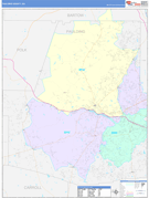 Paulding County, GA Digital Map Color Cast Style