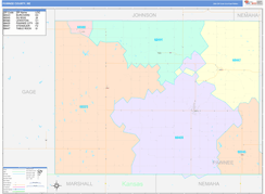 Pawnee County, NE Digital Map Color Cast Style