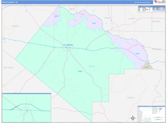 Pecos County, TX Digital Map Color Cast Style