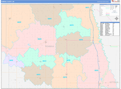 Pembina County, ND Digital Map Color Cast Style