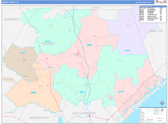 Pender County, NC Digital Map Color Cast Style