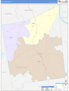 Pendleton County, KY Digital Map Color Cast Style