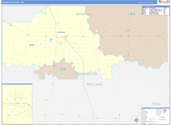 Pennington County, MN Digital Map Color Cast Style