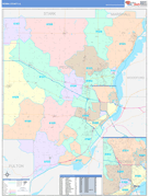 Peoria County, IL Digital Map Color Cast Style