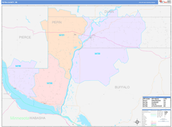 Pepin County, WI Digital Map Color Cast Style