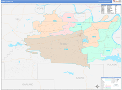 Perry County, AR Digital Map Color Cast Style