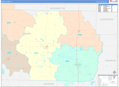 Perry County, IL Digital Map Color Cast Style