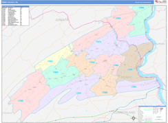 Perry County, PA Digital Map Color Cast Style