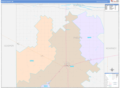 Phelps County, NE Digital Map Color Cast Style