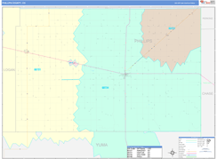 Phillips County, CO Digital Map Color Cast Style