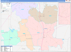 Pickaway County, OH Digital Map Color Cast Style