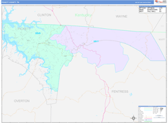 Pickett County, TN Digital Map Color Cast Style