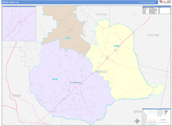 Pierce County, GA Digital Map Color Cast Style