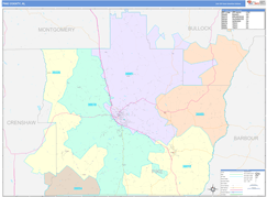 Pike County, AL Digital Map Color Cast Style