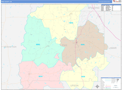 Pike County, GA Digital Map Color Cast Style