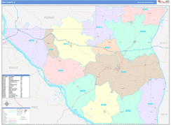 Pike County, IL Digital Map Color Cast Style