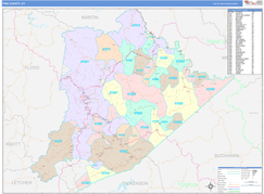 Pike County, KY Digital Map Color Cast Style