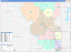 Platte County, MO Digital Map Color Cast Style