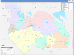 Plumas County, CA Digital Map Color Cast Style