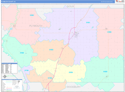 Plymouth County, IA Digital Map Color Cast Style