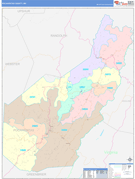 Pocahontas County, WV Digital Map Color Cast Style