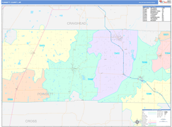 Poinsett County, AR Digital Map Color Cast Style