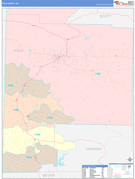 Polk County, AR Digital Map Color Cast Style