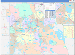 Polk County, FL Digital Map Color Cast Style