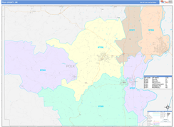 Polk County, OR Digital Map Color Cast Style