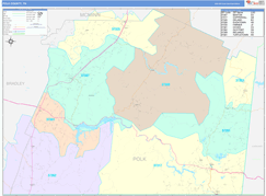 Polk County, TN Digital Map Color Cast Style