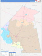 Polk County, TX Digital Map Color Cast Style