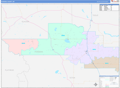 Pondera County, MT Digital Map Color Cast Style