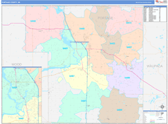 Portage County, WI Digital Map Color Cast Style