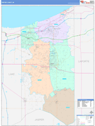 Porter County, IN Digital Map Color Cast Style