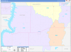 Potter County, SD Digital Map Color Cast Style