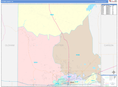 Potter County, TX Digital Map Color Cast Style