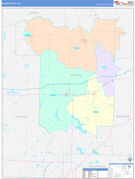 Prairie County, AR Digital Map Color Cast Style