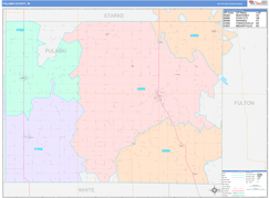 Pulaski County, IN Digital Map Color Cast Style