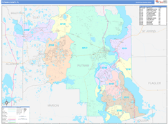 Putnam County, FL Digital Map Color Cast Style