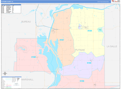 Putnam County, IL Digital Map Color Cast Style