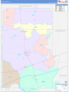 Putnam County, IN Digital Map Color Cast Style