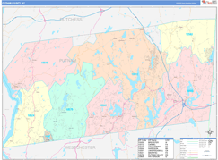 Putnam County, NY Digital Map Color Cast Style