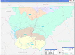 Rabun County, GA Digital Map Color Cast Style
