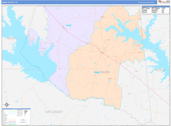 Rains County, TX Digital Map Color Cast Style