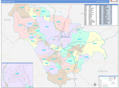 Raleigh County, WV Digital Map Color Cast Style