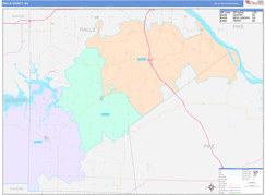 Ralls County, MO Digital Map Color Cast Style