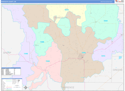 Randolph County, AR Digital Map Color Cast Style