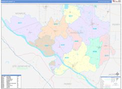 Randolph County, IL Digital Map Color Cast Style